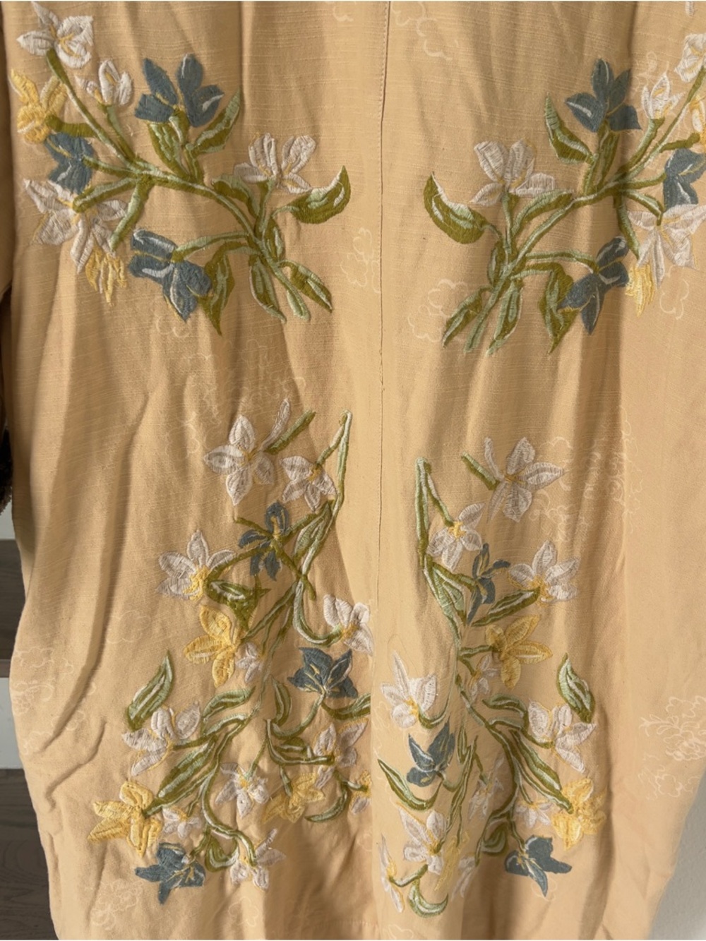 Free People Henlow Embroidered Duster Long Cardigan - Yellow - M/L - NWT - Picture 7 of 8